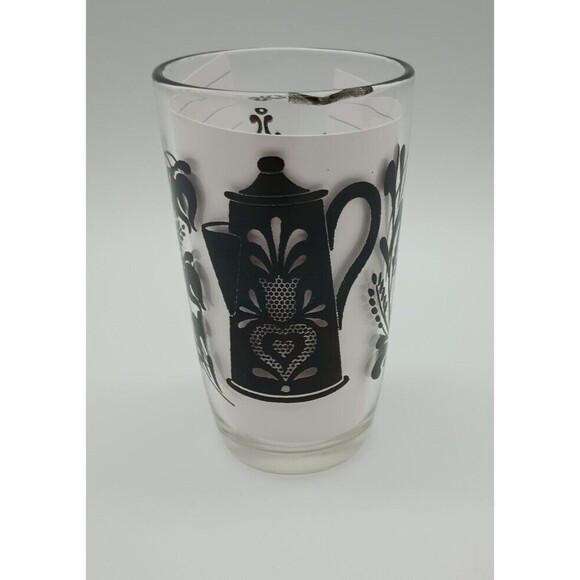 Vtg Swanky Swigs Black And White Teapot 3.75"  Trivets Flourish Folk - Picture 1 of 5